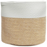 Vidaxl Cesto di stoccaggio Ø 40x35 cm di cotone marrone e bianco