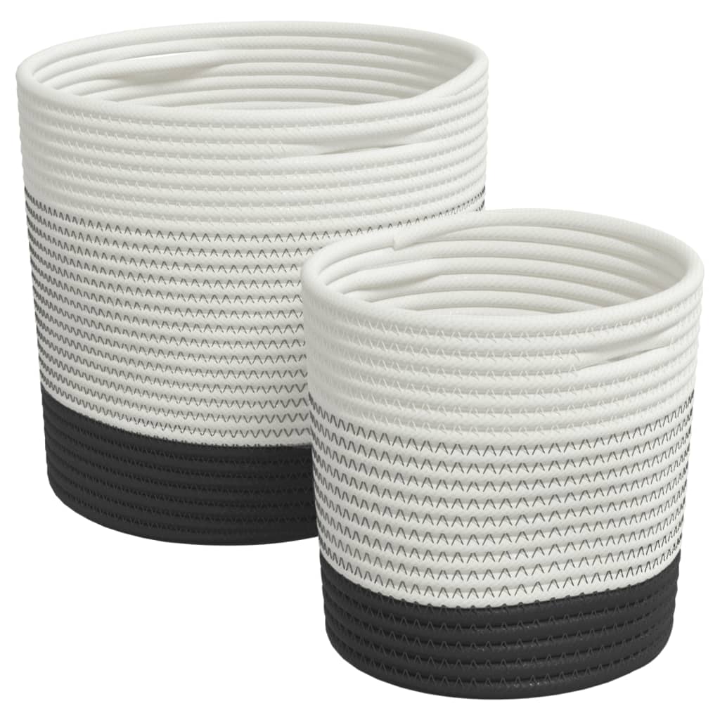 Vidaxl Storage baskets 2 st cotton white and black