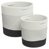 Vidaxl Storage baskets 2 st cotton white and black