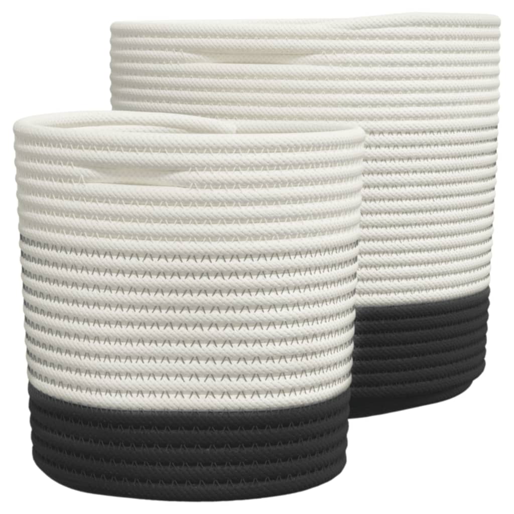 Vidaxl Storage baskets 2 st cotton white and black