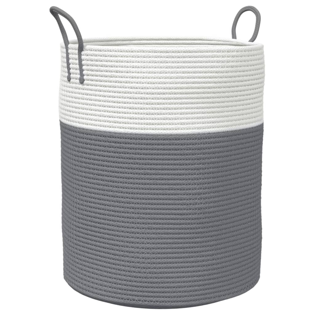 Vidaxl Späichere Basket Ø 38x46 cm Koteng grous a wäiss