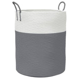 Vidaxl Späichere Basket Ø 38x46 cm Koteng grous a wäiss
