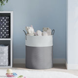 Vidaxl Späichere Basket Ø 38x46 cm Koteng grous a wäiss