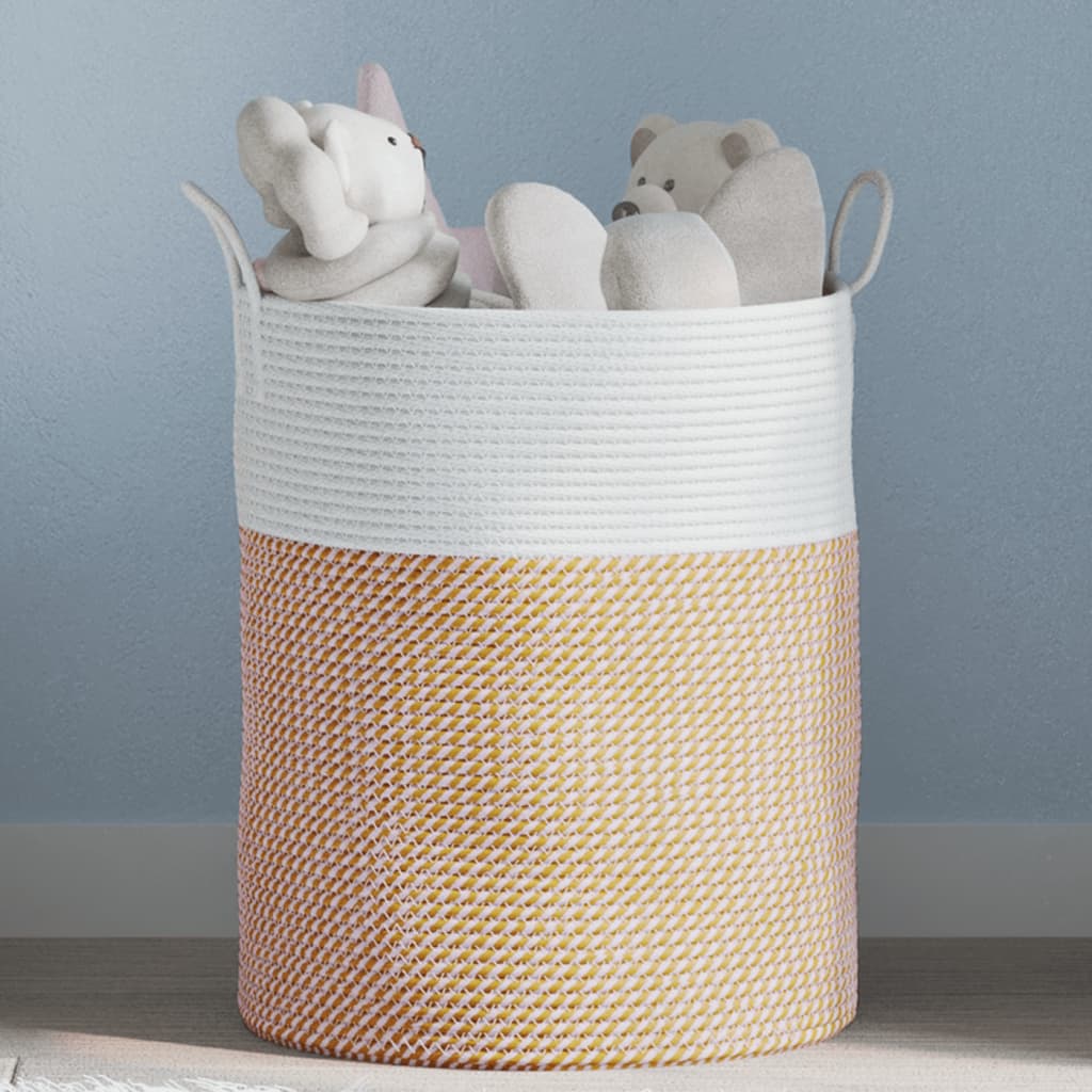 Vidaxl Storage basket Ø 38x46 cm cotton brown and white