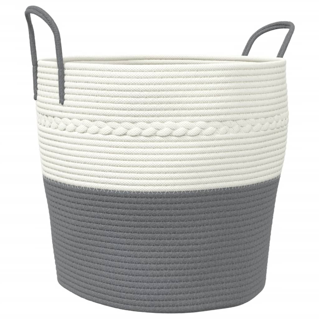 Vidaxl Storage basket Ø 43x38 cm cotton gray and white