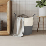Vidaxl Storage basket Ø 43x38 cm cotton gray and white
