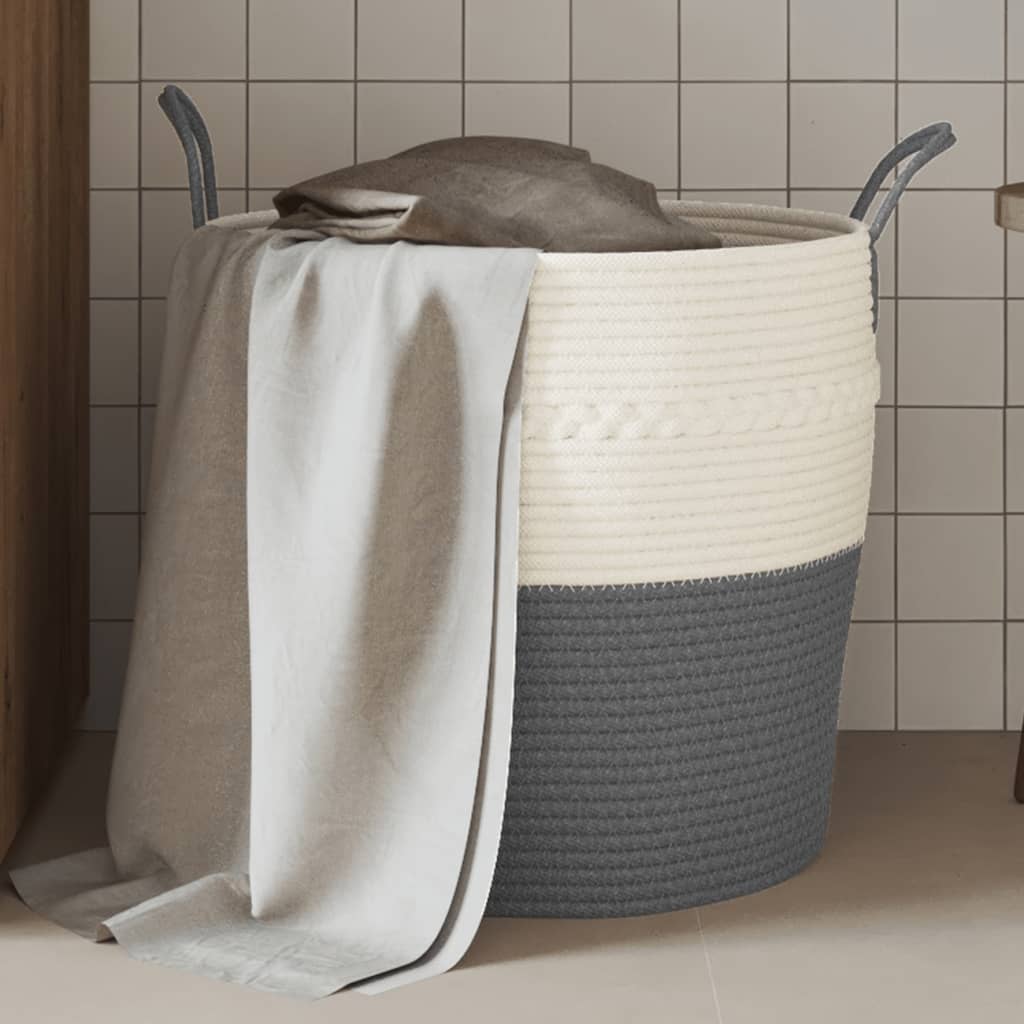 Vidaxl Storage basket Ø 43x38 cm cotton gray and white