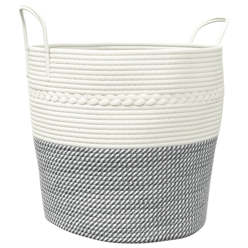 Vidaxl Storage basket Ø 43x38 cm cotton gray and white