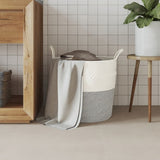 Vidaxl Storage basket Ø 43x38 cm cotton gray and white