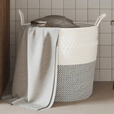 Vidaxl Storage basket Ø 43x38 cm cotton gray and white