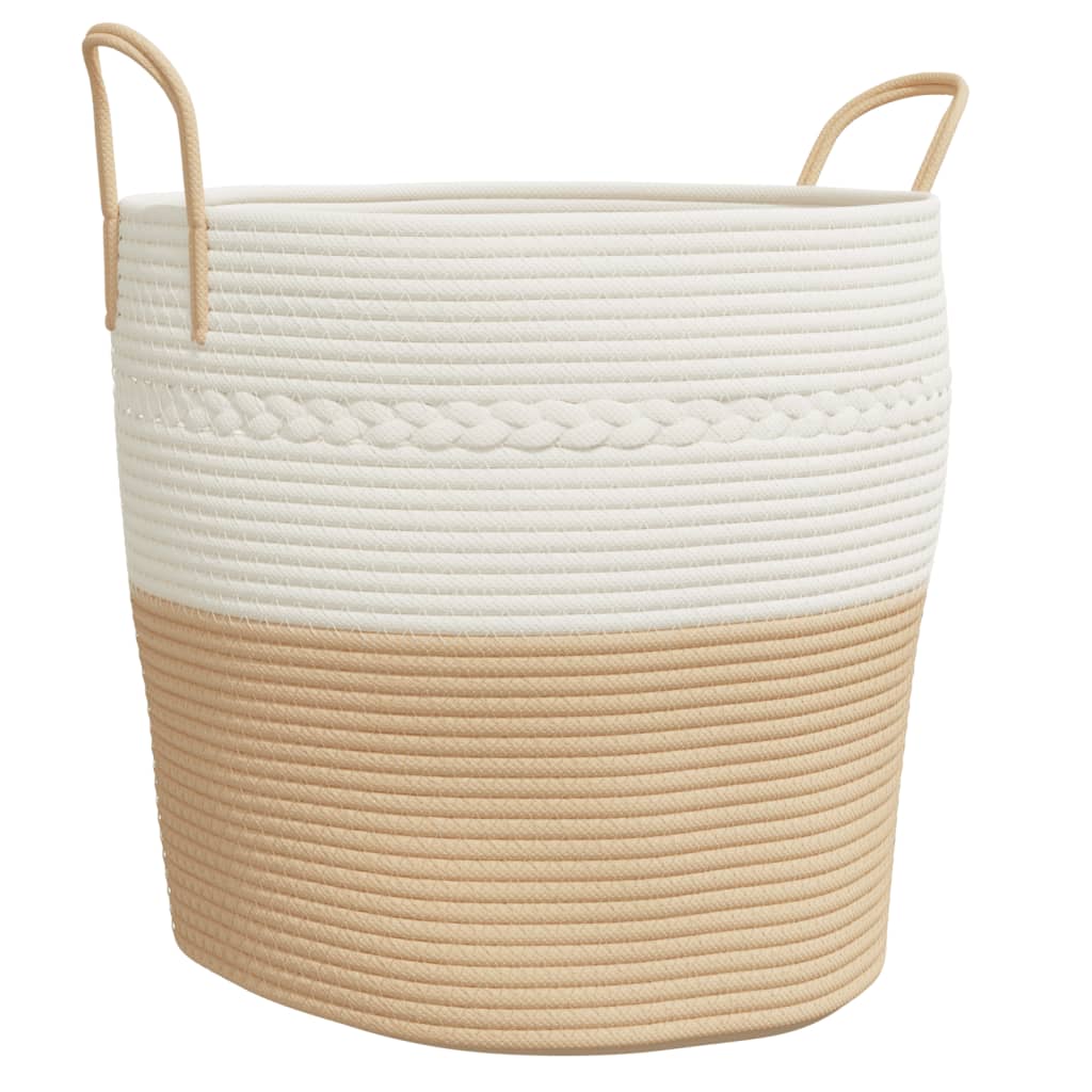 Vidaxl Storage basket Ø 43x38 cm cotton beige and white
