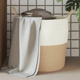 Vidaxl Storage basket Ø 43x38 cm cotton beige and white