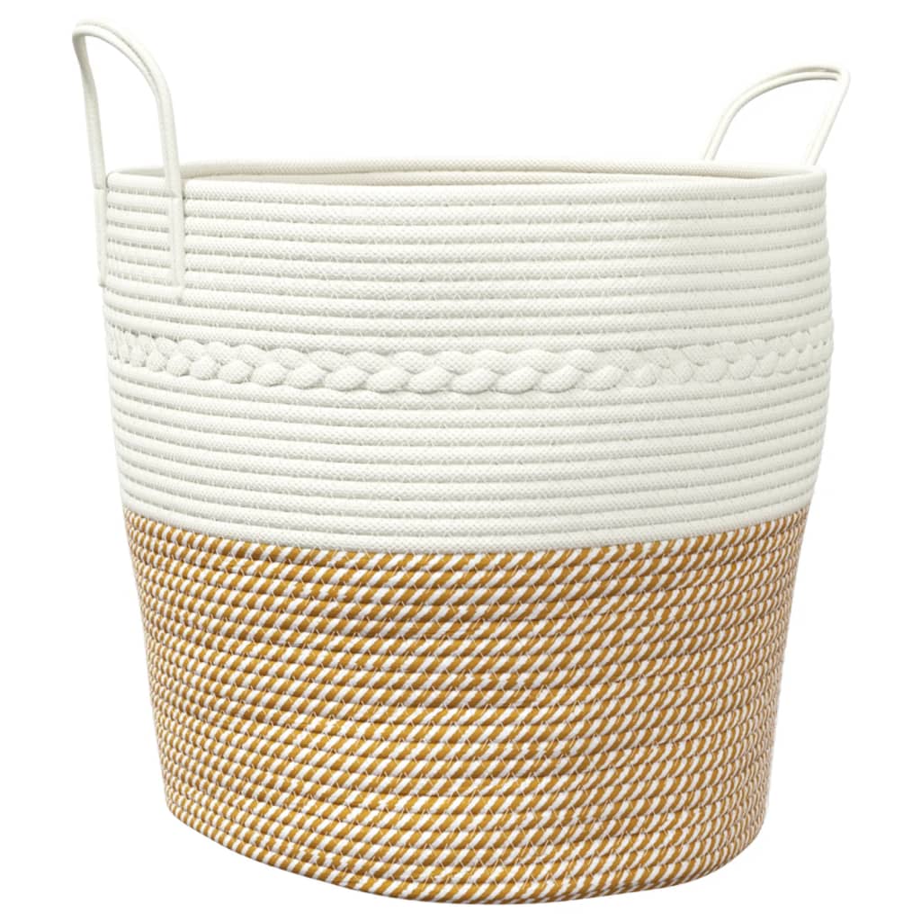 Vidaxl opbevaringskurv Ø 43x38 cm bomuldsbrun og hvid