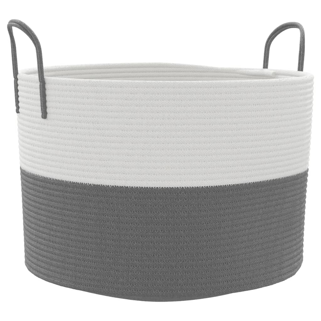 Vidaxl Storage basket Ø 51x33 cm cotton gray and white