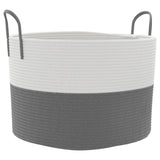 Vidaxl Storage basket Ø 51x33 cm cotton gray and white
