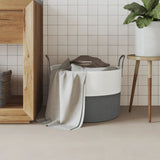 Vidaxl Storage basket Ø 51x33 cm cotton gray and white