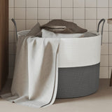 Vidaxl Storage basket Ø 51x33 cm cotton gray and white