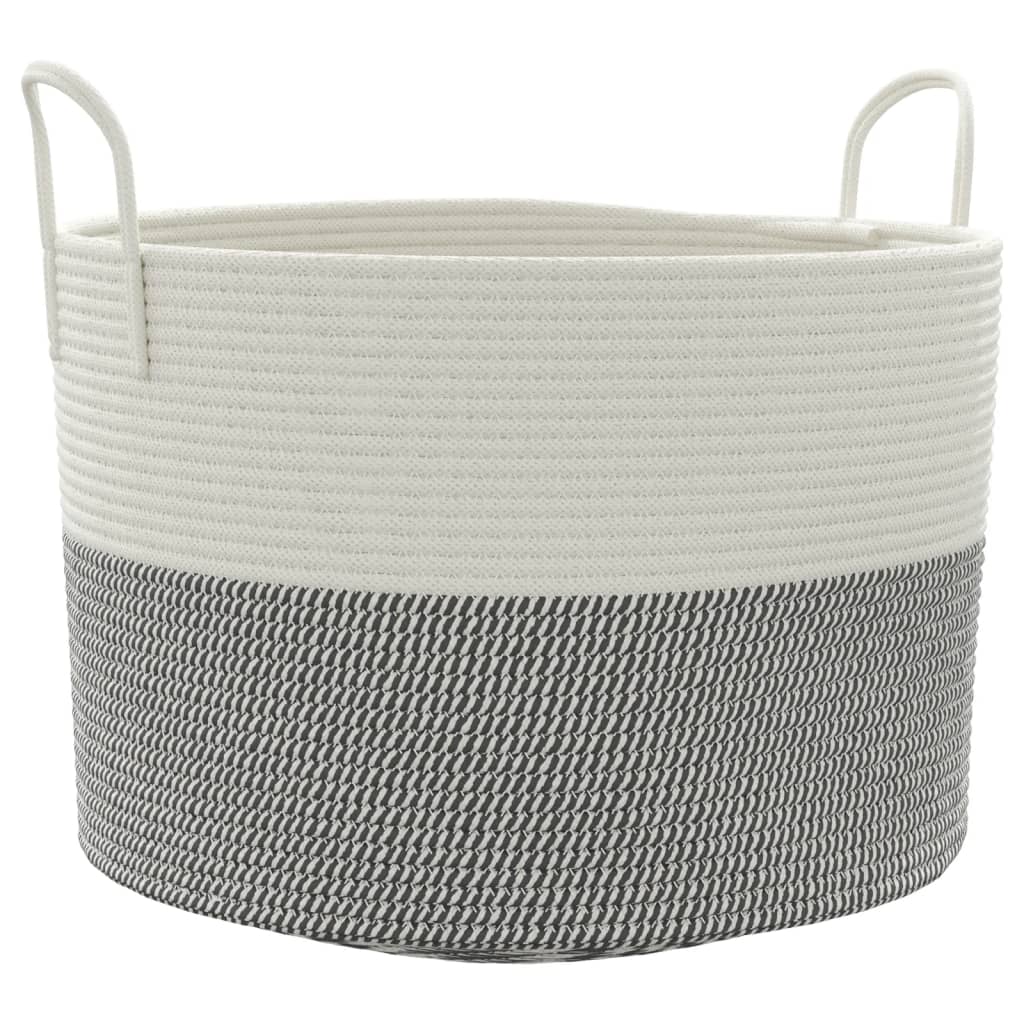 Vidaxl Storage basket Ø 51x33 cm cotton gray and white