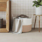 Vidaxl opbevaringskurv Ø 51x33 cm bomuldsbrun og hvid