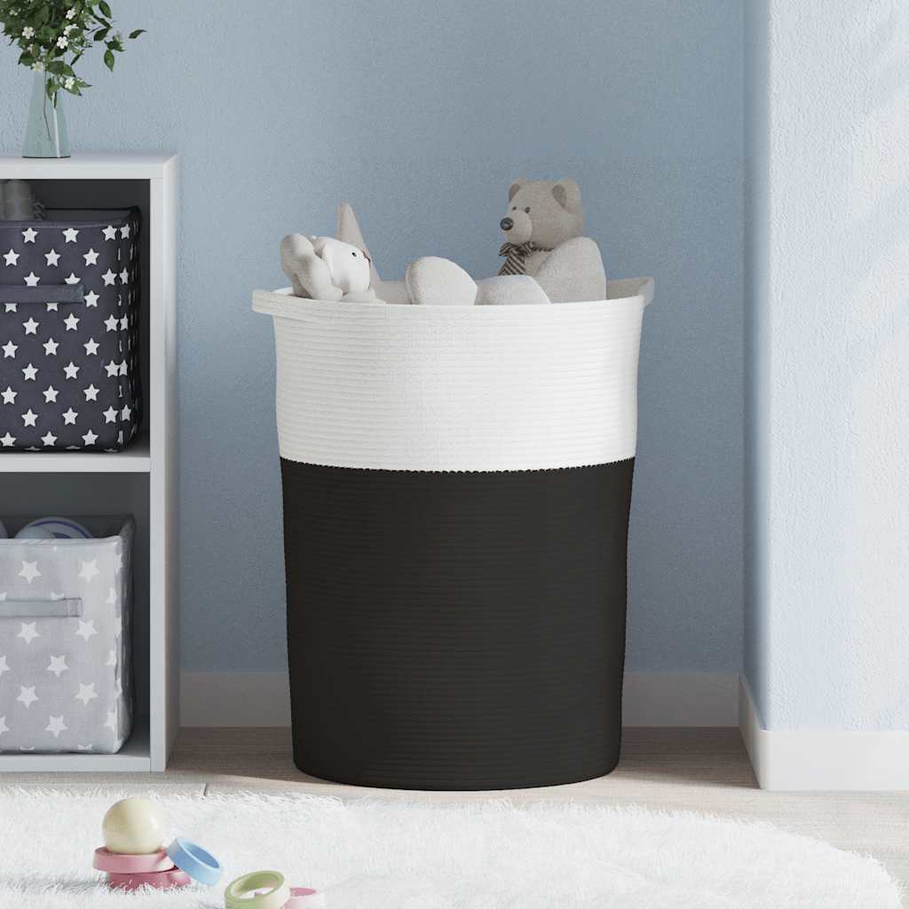 Vidaxl Storage basket Ø 49x65 cm cotton black and white