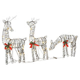 Vidaxl Christmas Decorations Reindeer Family 90 LEDS RATTAN VARM HVID