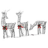 Vidaxl Christmas Decorations Reindeer Family 90 LEDS RATTAN VARM HVID