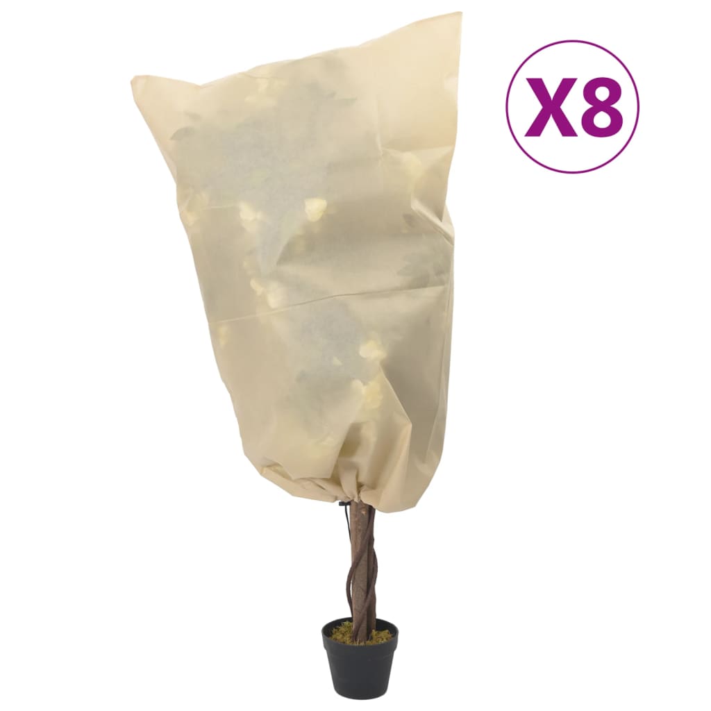 Vidaxl Plant covers with drawstring 8 st 70 g m² 0.8x1.2 m
