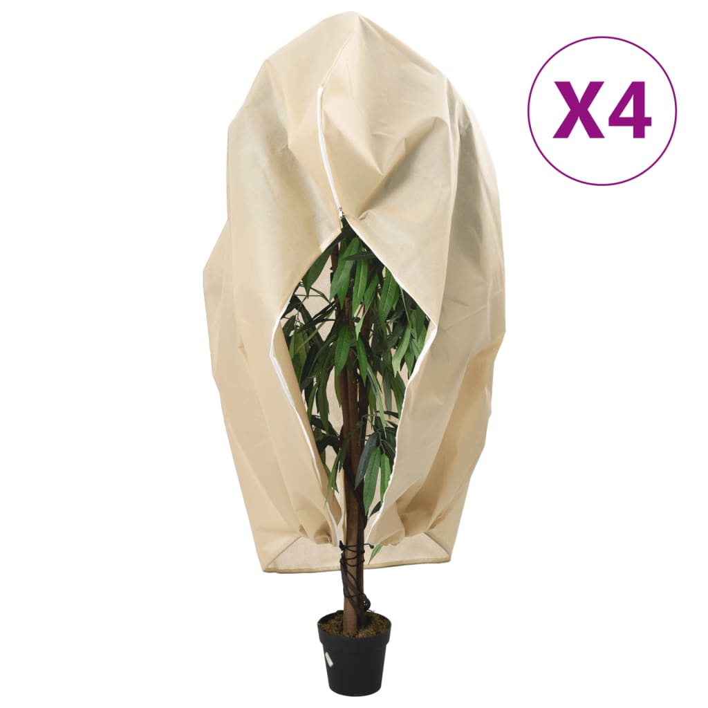 Vidaxl Planz Deckt mat Zipper 4 St 70 g m² 3.93x3 m