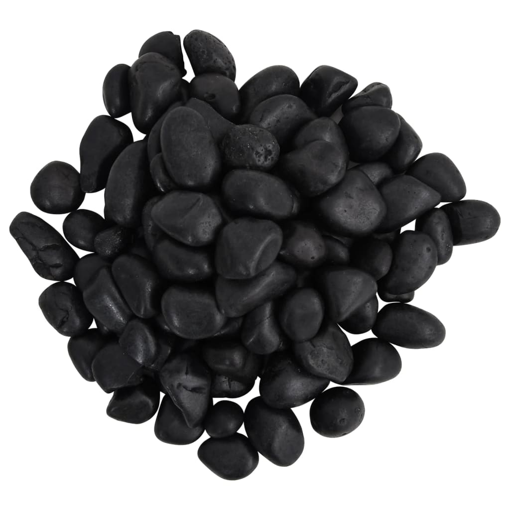 Vidaxl-Kieselsteine ​​poliert 2-5 cm 10 kg schwarz