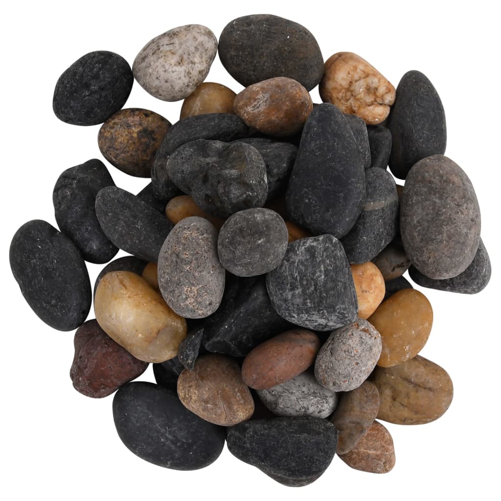 Vidaxl Pebbles poleret 5-8 cm 25 kg flerfarvet
