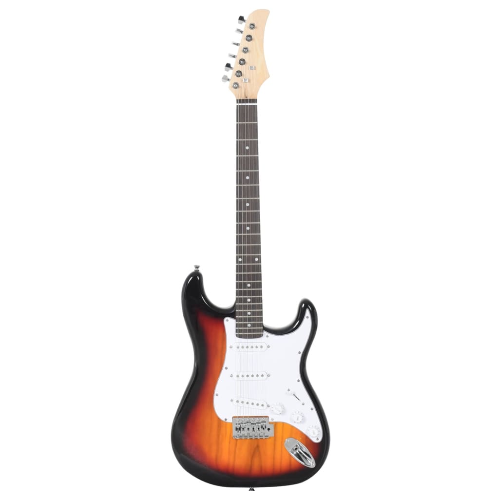 Vidaxl guitar for beginners electric with bag 4 4 39 brown and white