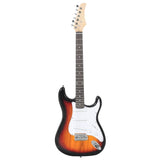 Vidaxl guitar for beginners electric with bag 4 4 39 brown and white