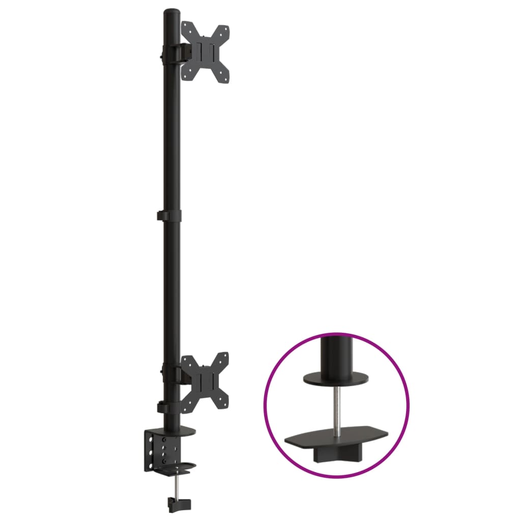 Vidaxl Monitor Standard Double Vesa 75 100 mm in acciaio nero