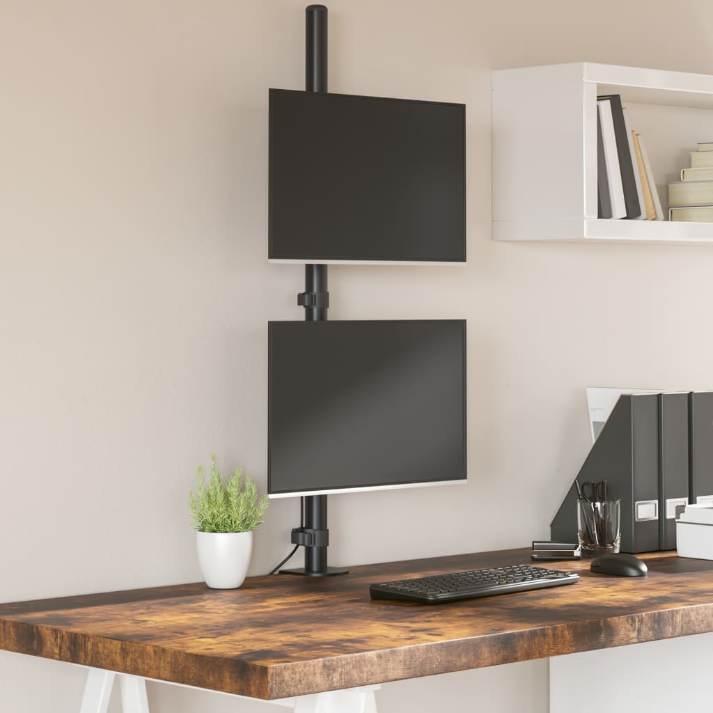 Vidaxl Monitor Standard Double Vesa 75 100 mm in acciaio nero