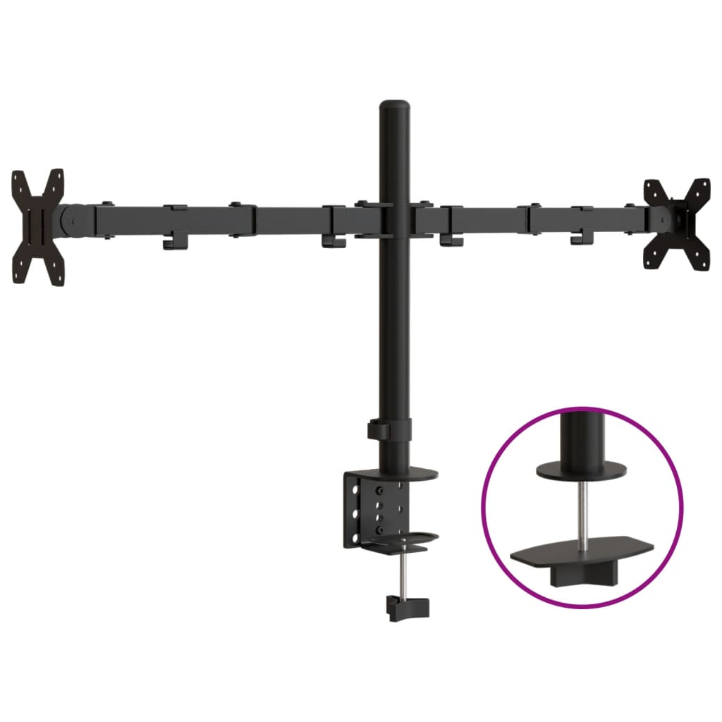 Vidaxl Monitor Standard Double Vesa 75 100 mm ocel černá