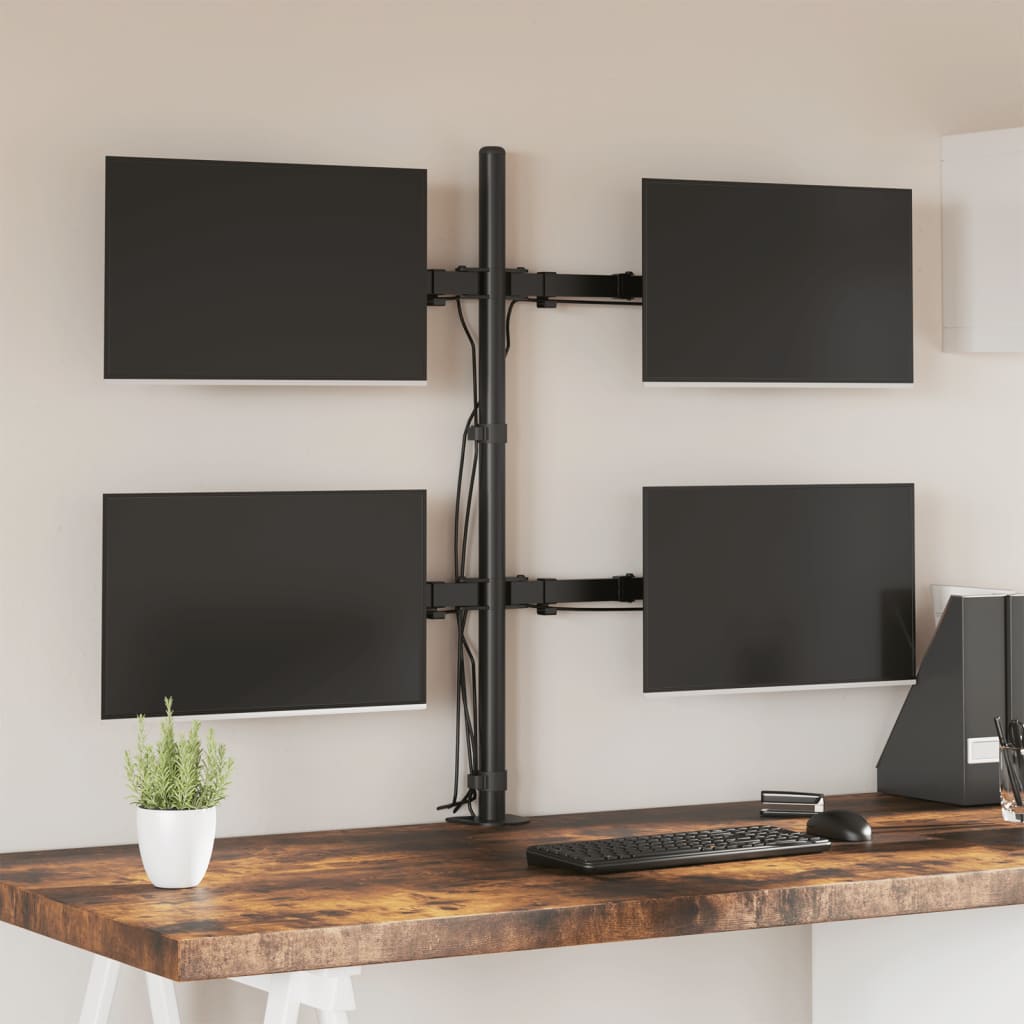 Vidaxl Monitor bracket Vesa 75 100 mm Black Steel