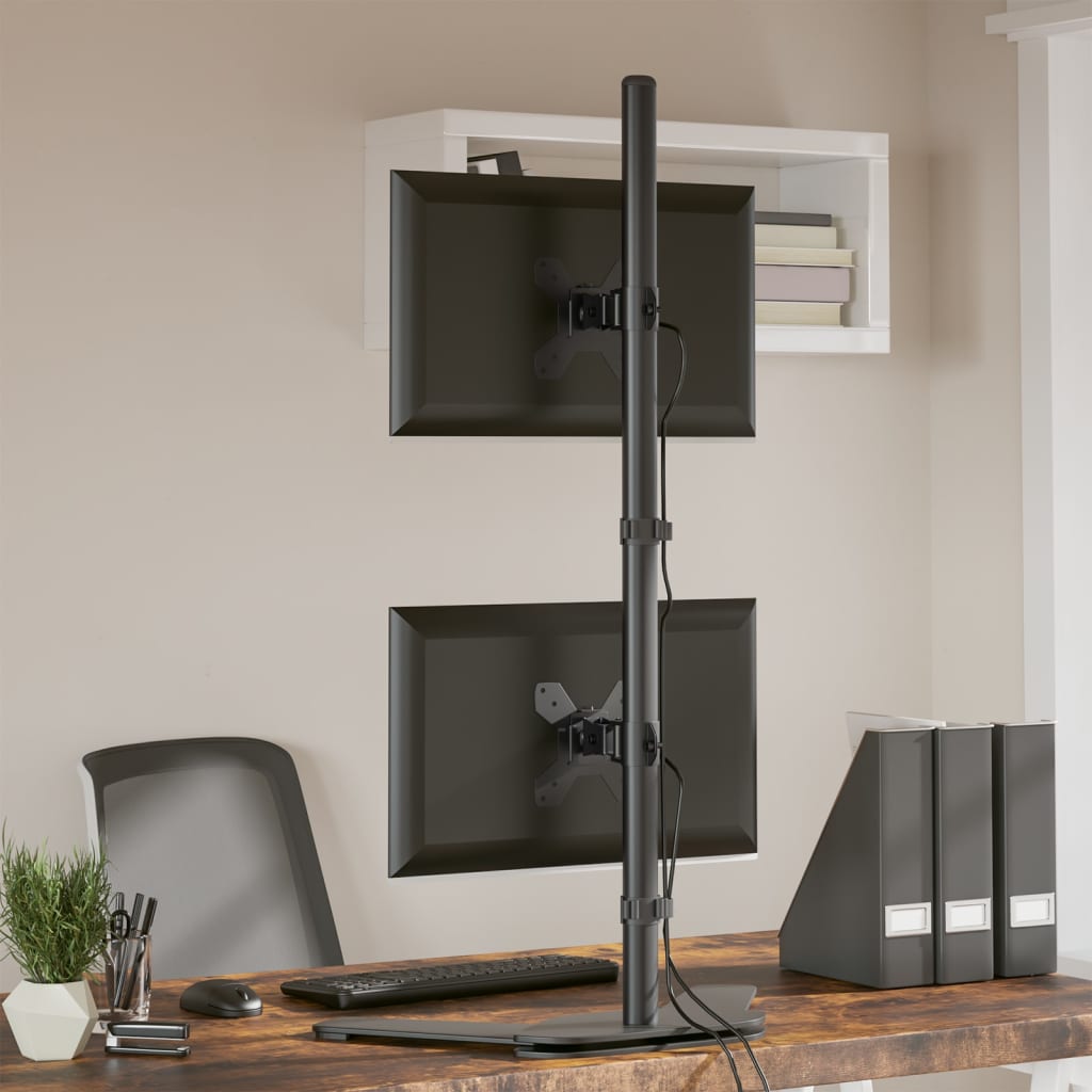 VidaXL monitor standard double vesa 75 100 mm steel black