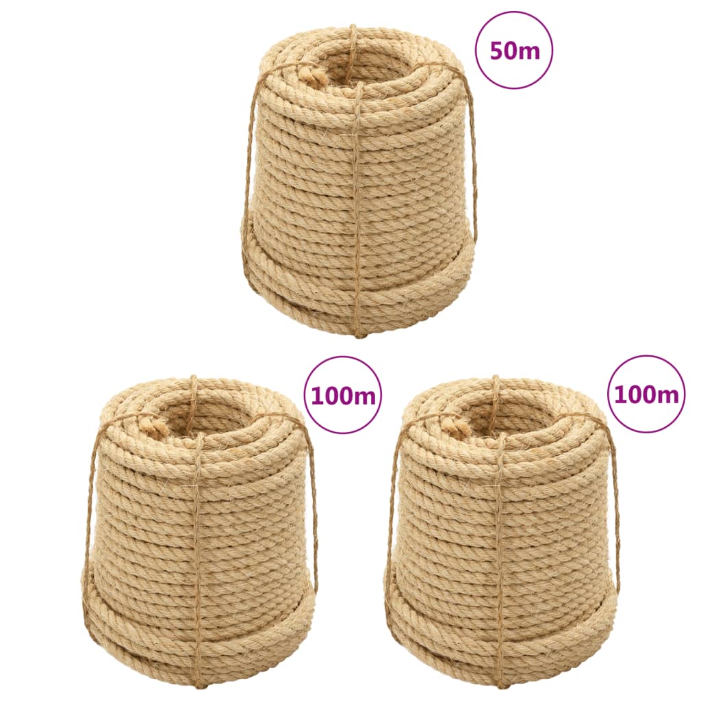 Vidaxl rope 3 st 20 mm sisal