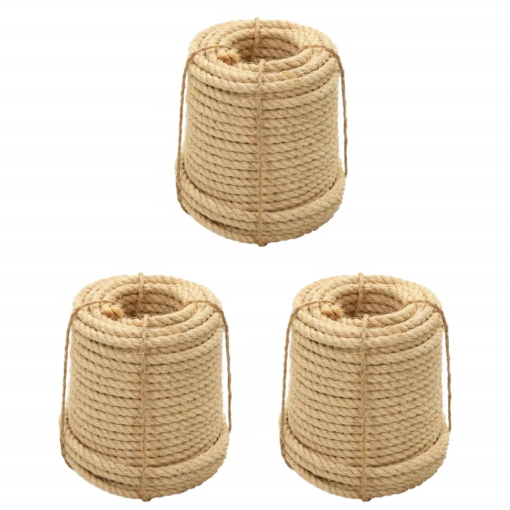 Vidaxl rope 3 st 20 mm sisal