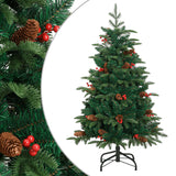 Vidaxl KunstkerStboom s borovicovými kužely a bobulemi 120 cm