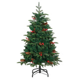 Vidaxl KunstkerStboom s borovicovými kužely a bobulemi 120 cm