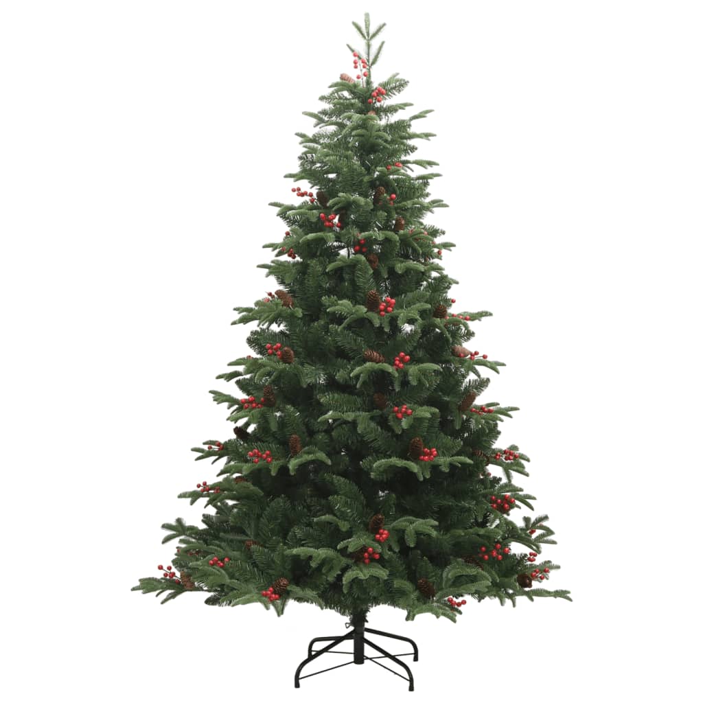 Vidaxl Kunstkerstboom with hinges pine cones and berries 240 cm