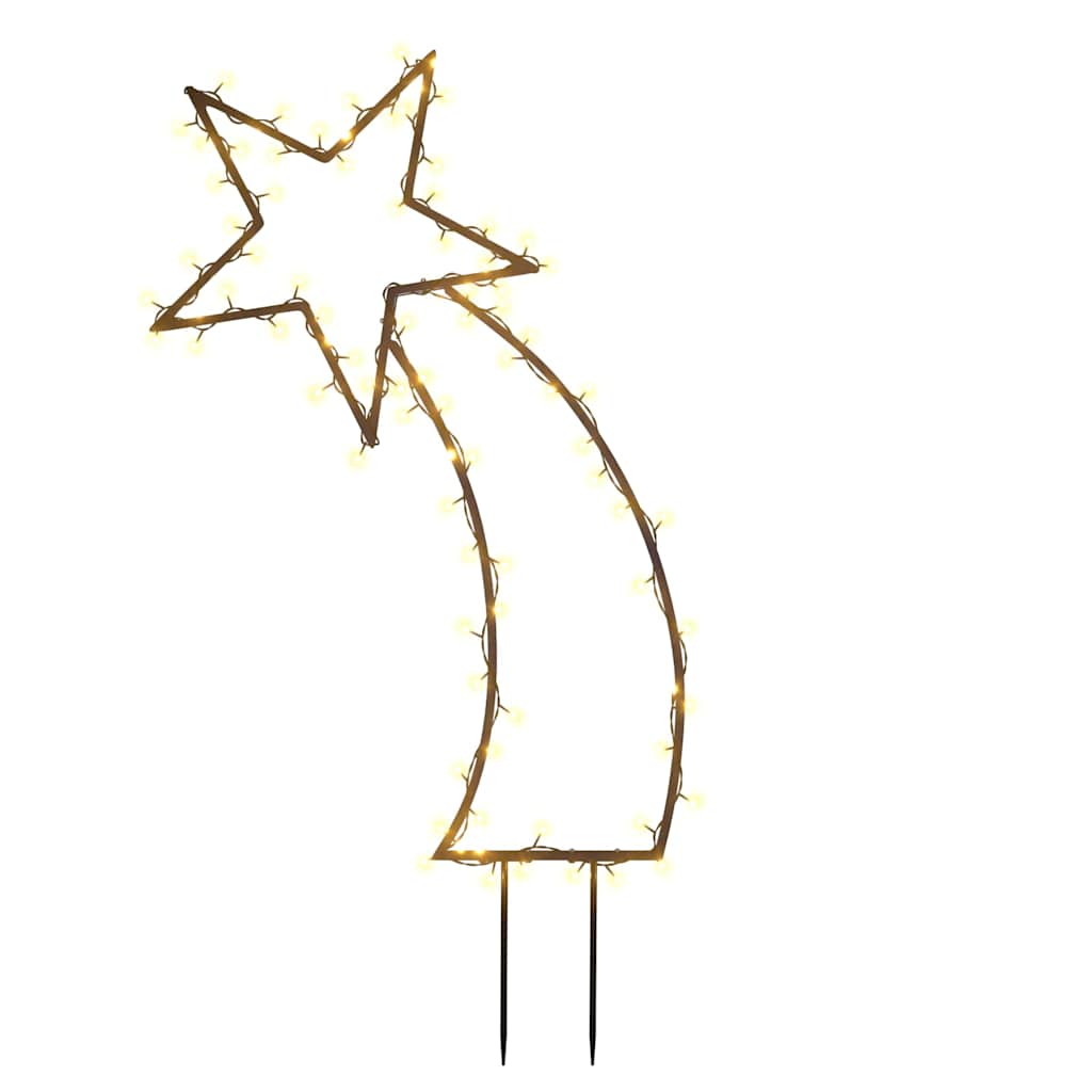 Meteor d'éclairage de Noël Vidaxl avec broches au sol 80 LEDS 62 cm