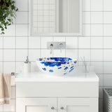 VidaXL STRACTION WASKER Round φ41X14 CM Ceramic White and Blue