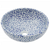 VidaXL STRACTION WASKER Round φ41X14 CM Ceramic White and Blue