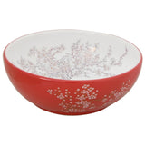 VidaXL STRACTION WASHER Round φ41X14 CM Ceramic White and Red