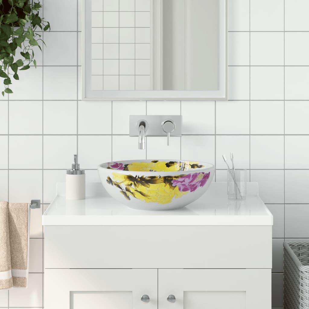 La couche Vidaxl étaitker rond φ41x14 cm en céramique multi-colorant