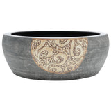 Vidaxl Straction Waster Round φ41x14 cm keramisk sort og brun