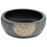 Vidaxl Straction Waster Round φ41x14 cm keramisk sort og brun
