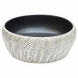 VidaXL STRACTION WASKER Round φ41X14 CM Ceramic Black and Gray